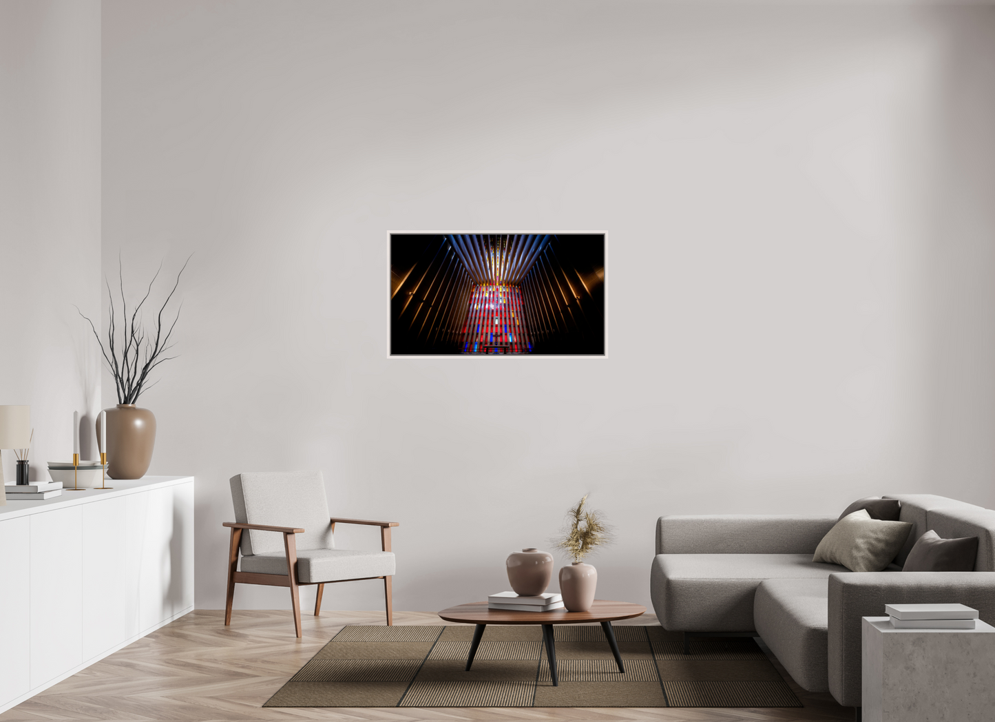 112 x 63 cm, White Frame Kirkelandet Church