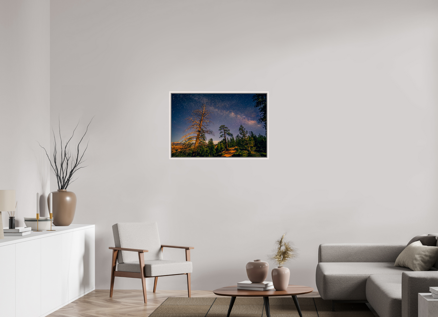 90 x 60 cm, White Frame Bryce Canyon at Night