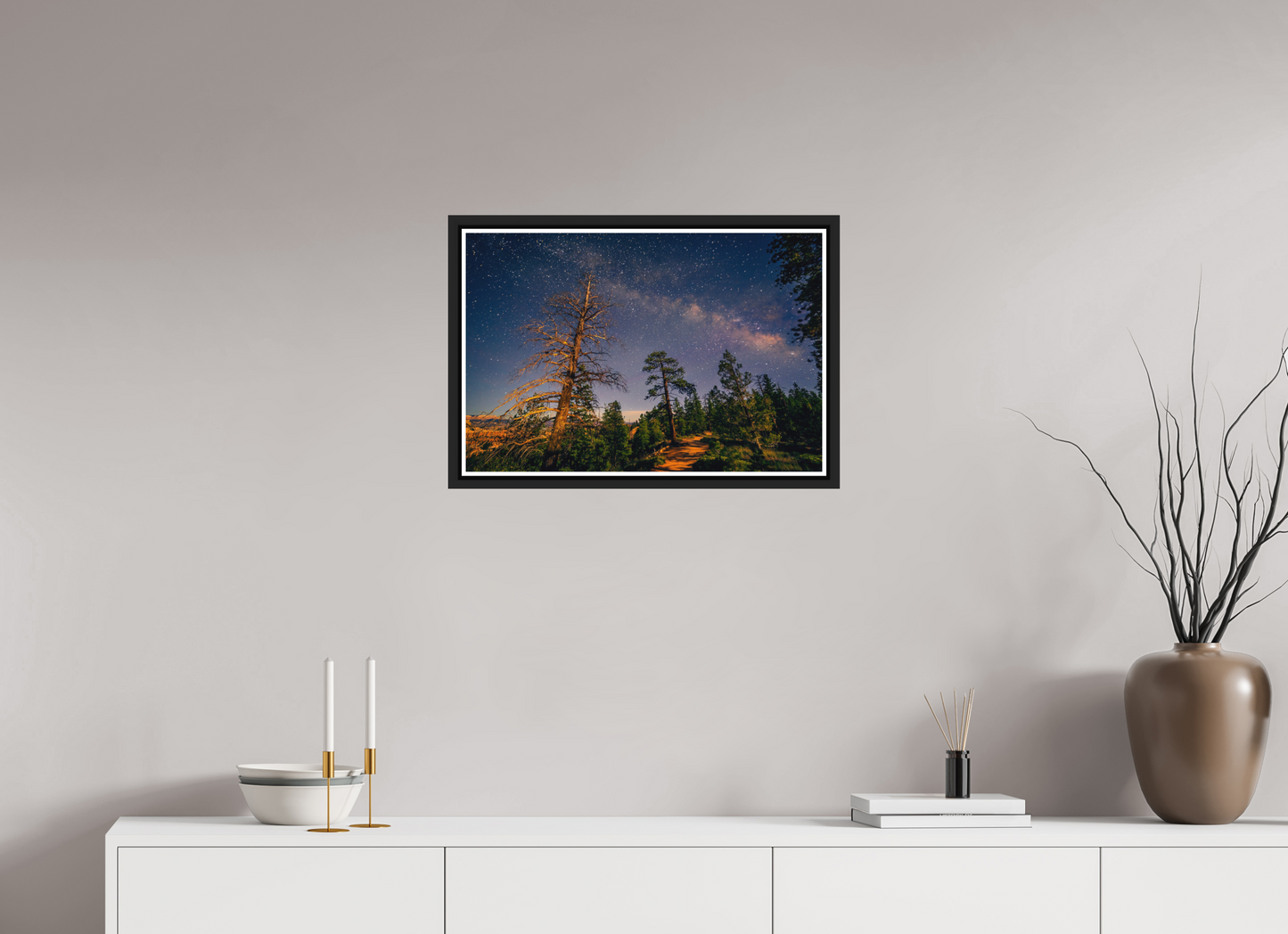 60 x 40 cm, Matt Black Frame Bryce Canyon at Night