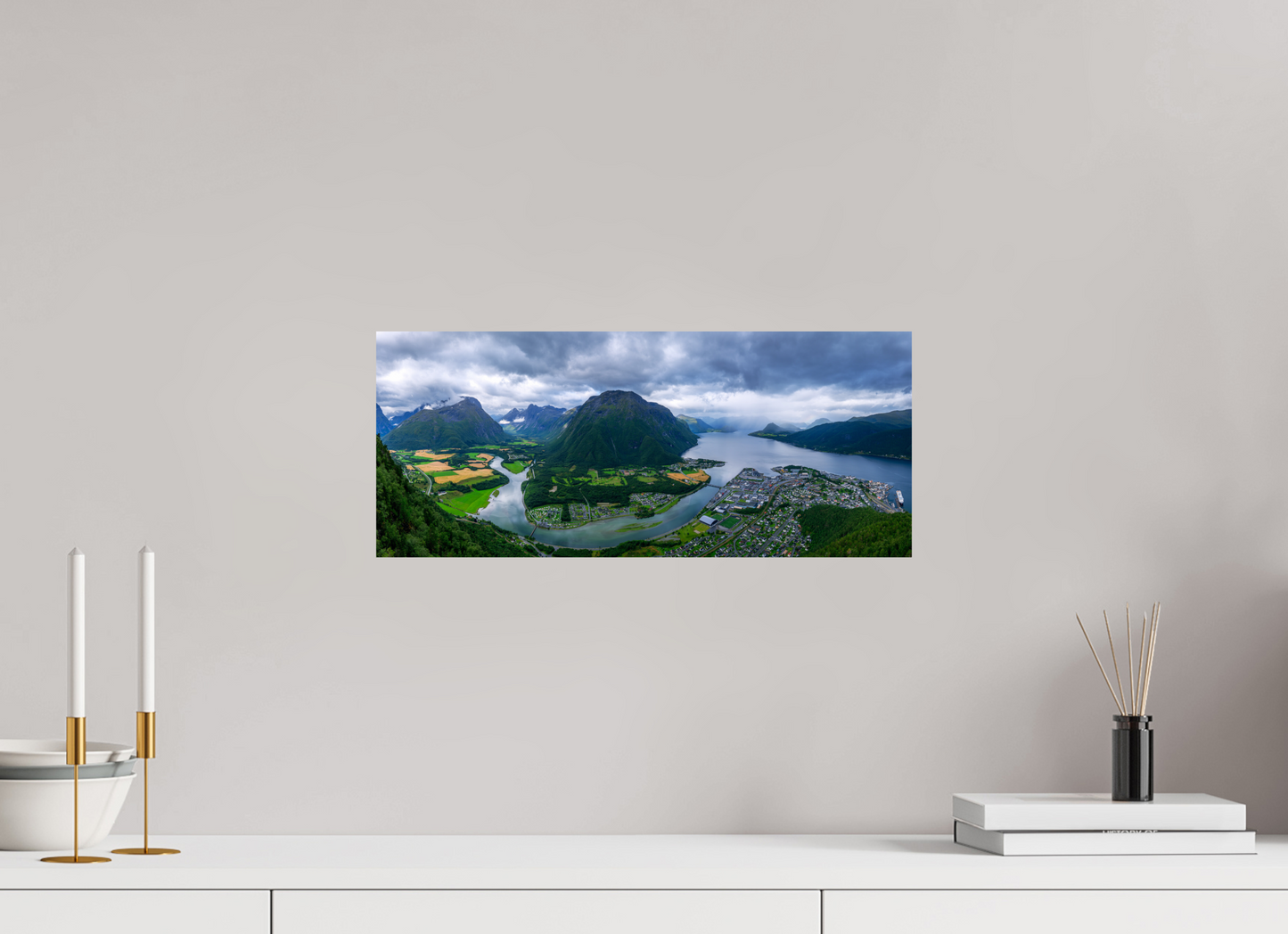 47.4 x 20 cm, Photo Print On Fuji Crystal DP II Andalsnes View from the Rampestreken