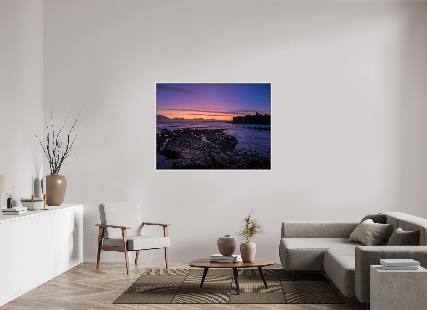 140 x 105 cm, White Frame Dawn on 21st November 25 Tynemouth