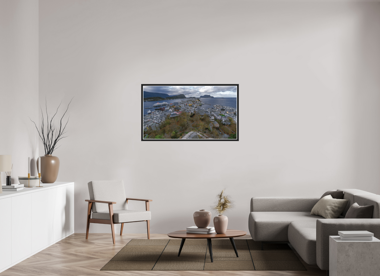 128 x 72 cm, Matt Black Frame Balmoral in Alesund