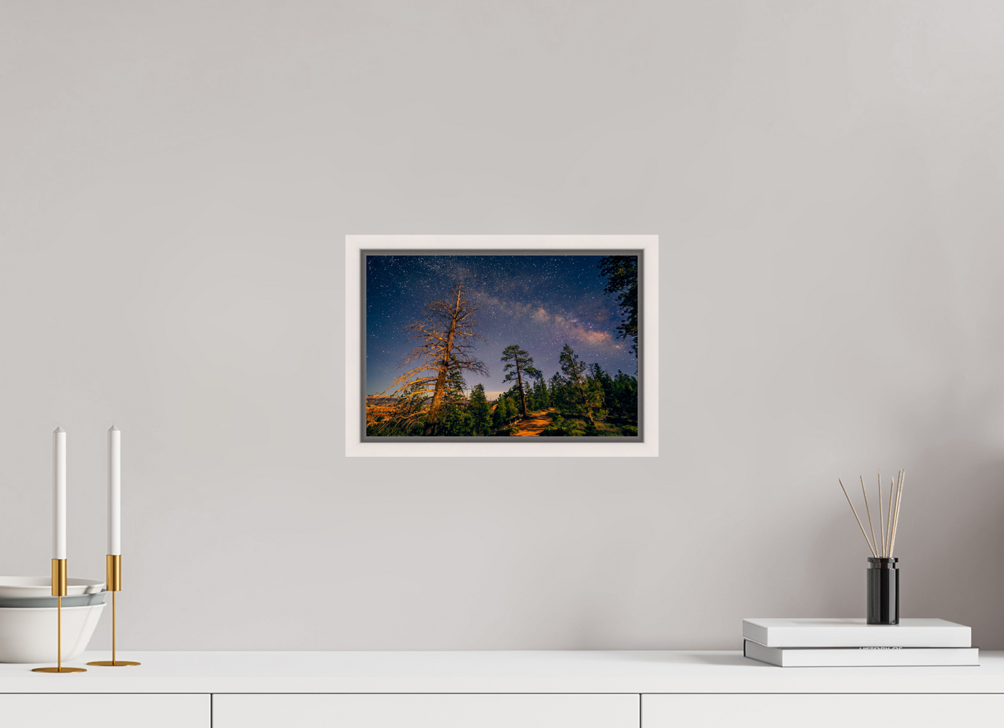 30 x 20 cm, White Frame Bryce Canyon at Night
