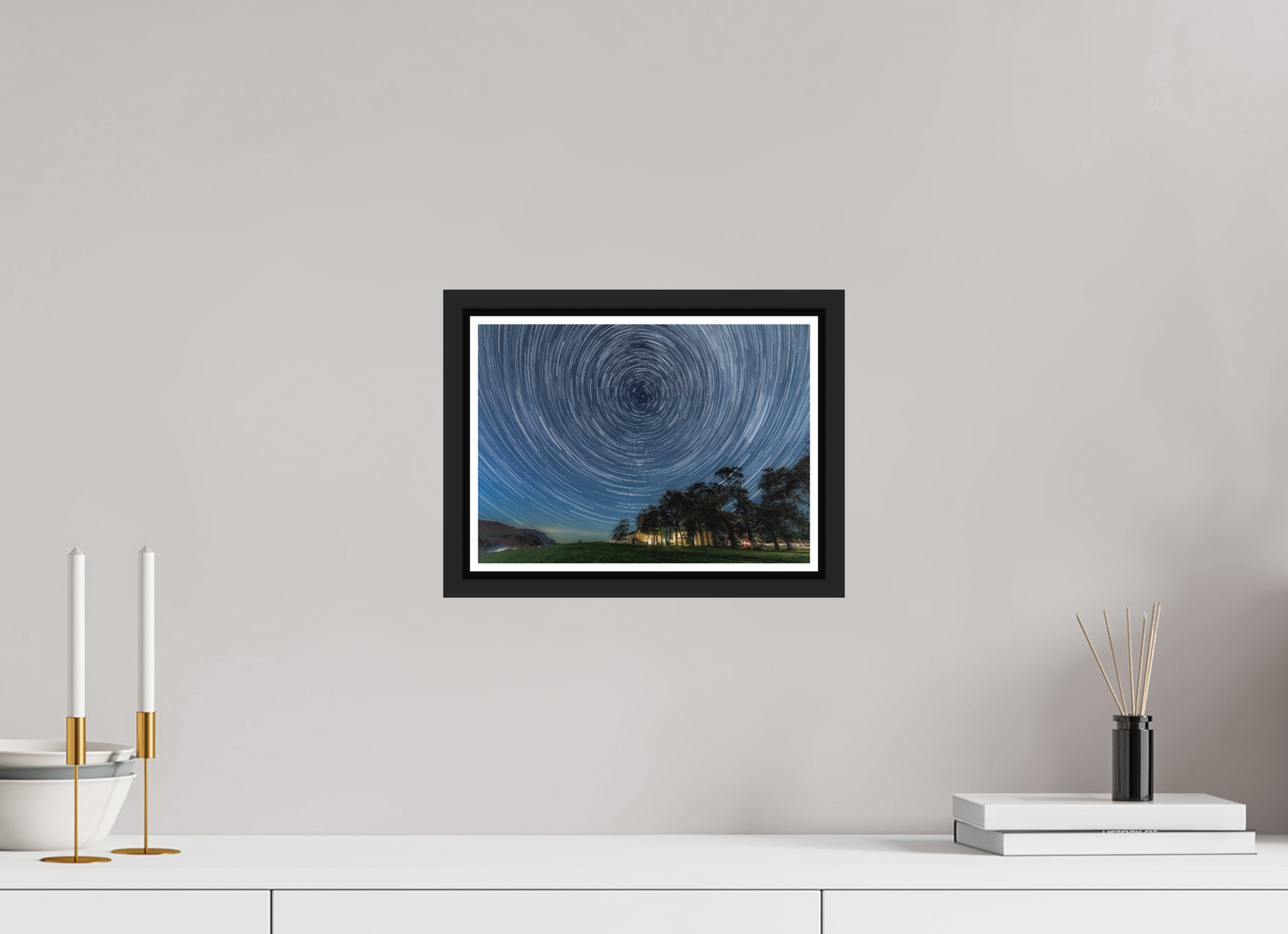 28 x 20 cm, Matt Black Frame Near Howe Star Trails