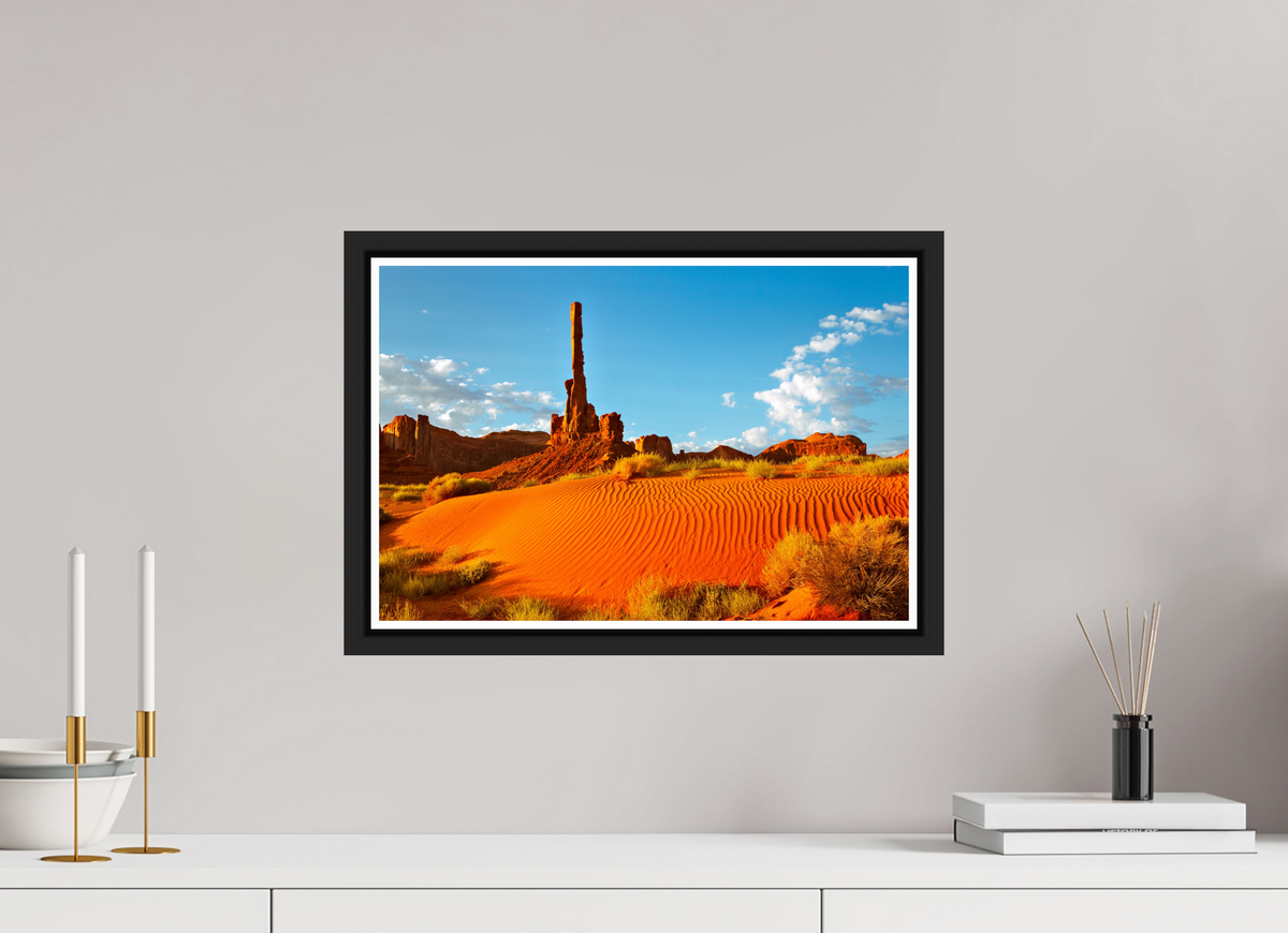 45 x 30 cm, Matt Black Frame The Totem Pole, Monument Valley