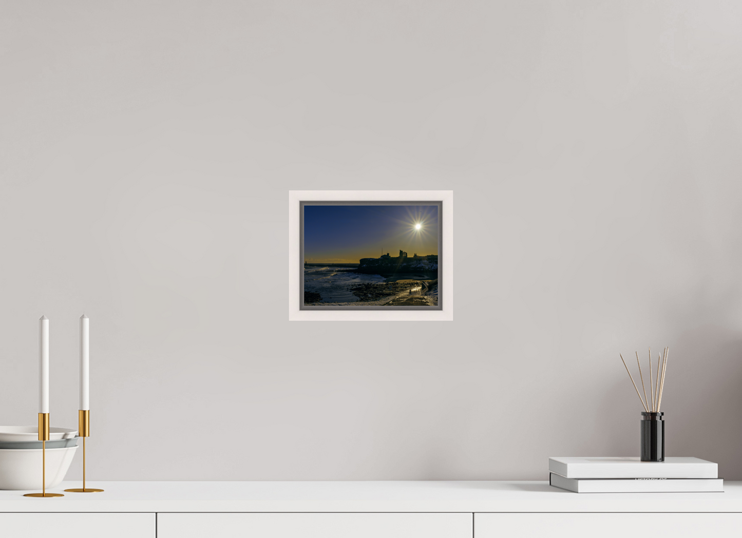 20 x 15 cm, White Frame Snowy Tynemouth January 4th 2026