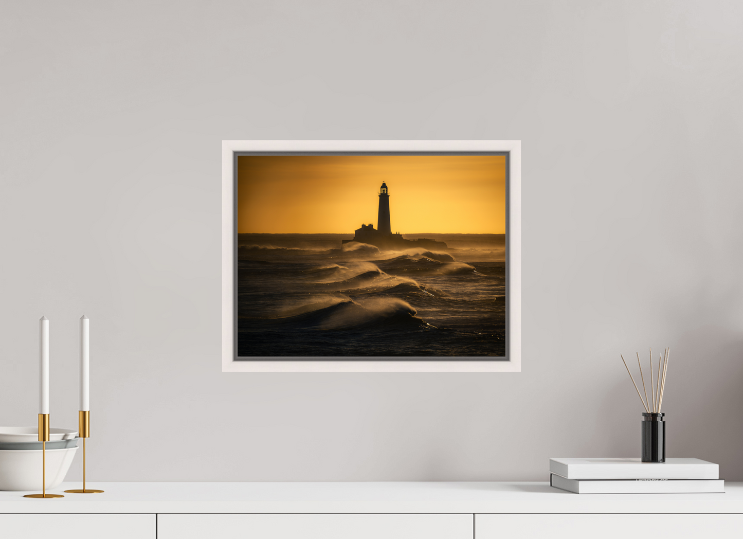 40 x 30 cm, White Frame St. Mary's January Morning