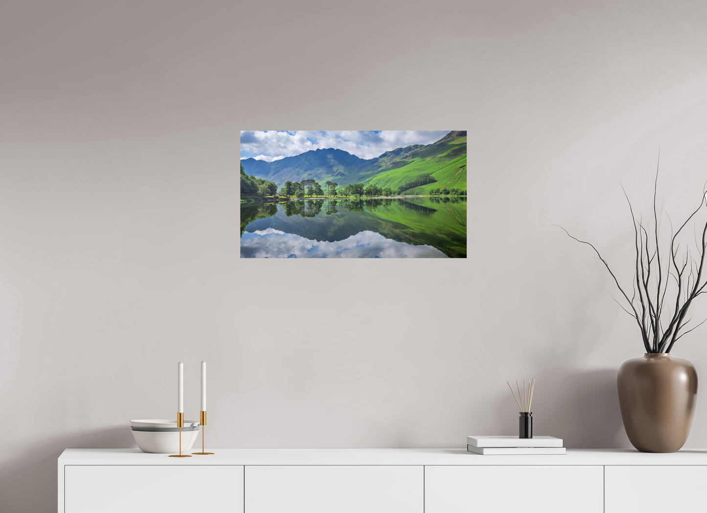 71.1 x 40 cm, Photo Print On Fuji Crystal DP II Buttermere Summer reflections