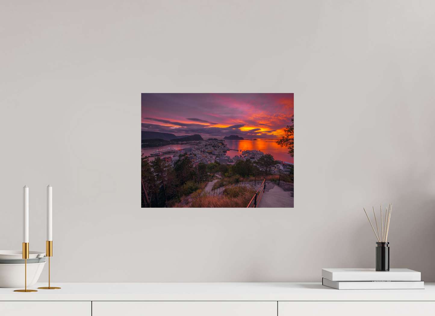40 x 30 cm, Photo Print On Fuji Crystal DP II Alesund Sunset. Balmoral