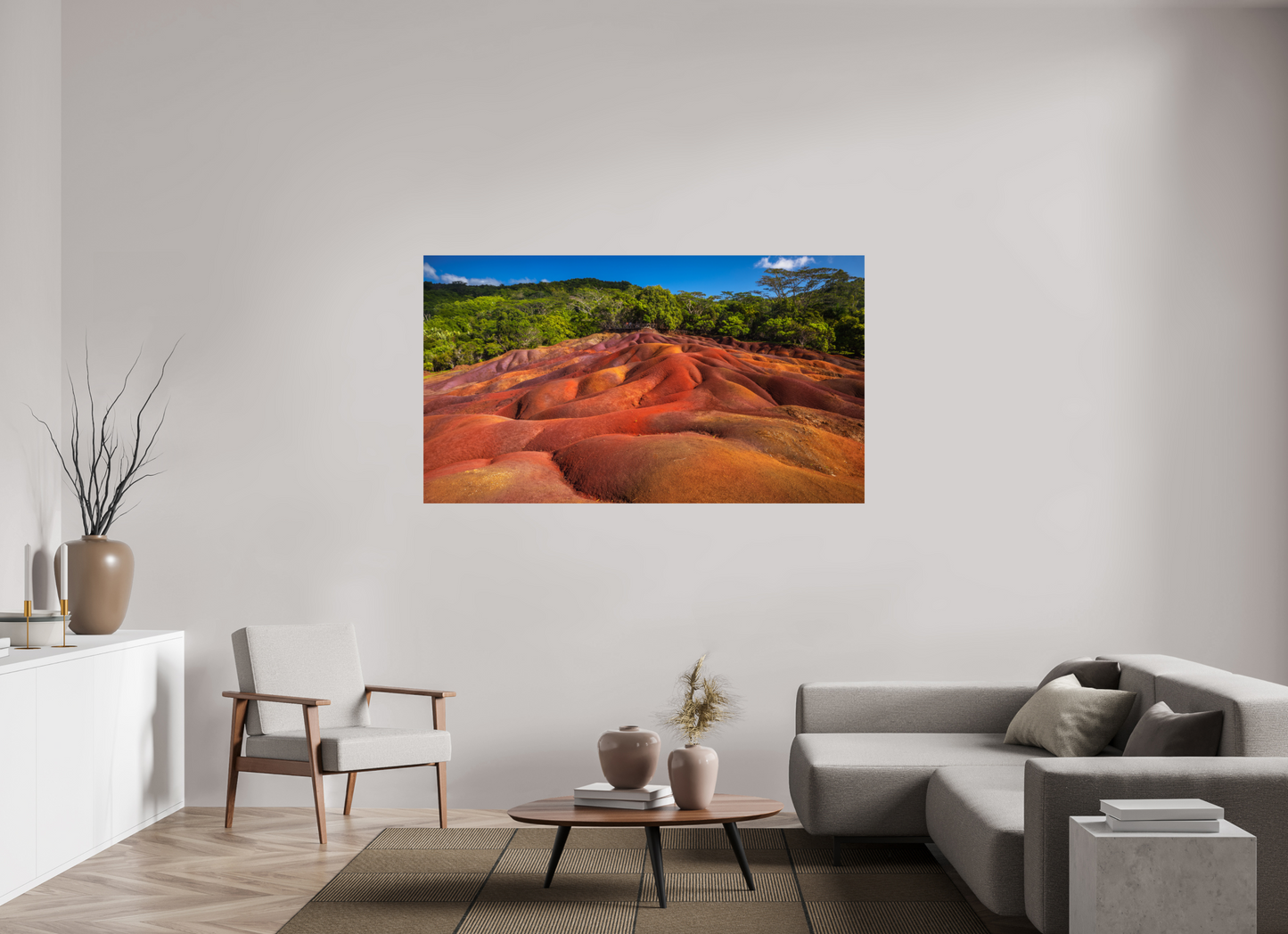 176 x 99 cm, Photo Print On Fuji Crystal DP II Chamarel 7 coloured Earths Geopark
