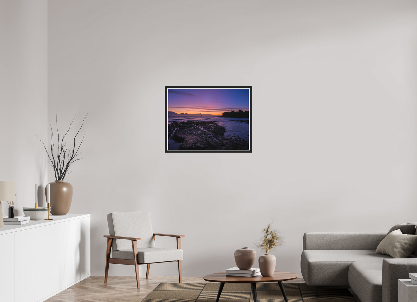 80 x 60 cm, Matt Black Frame Dawn on 21st November 25 Tynemouth
