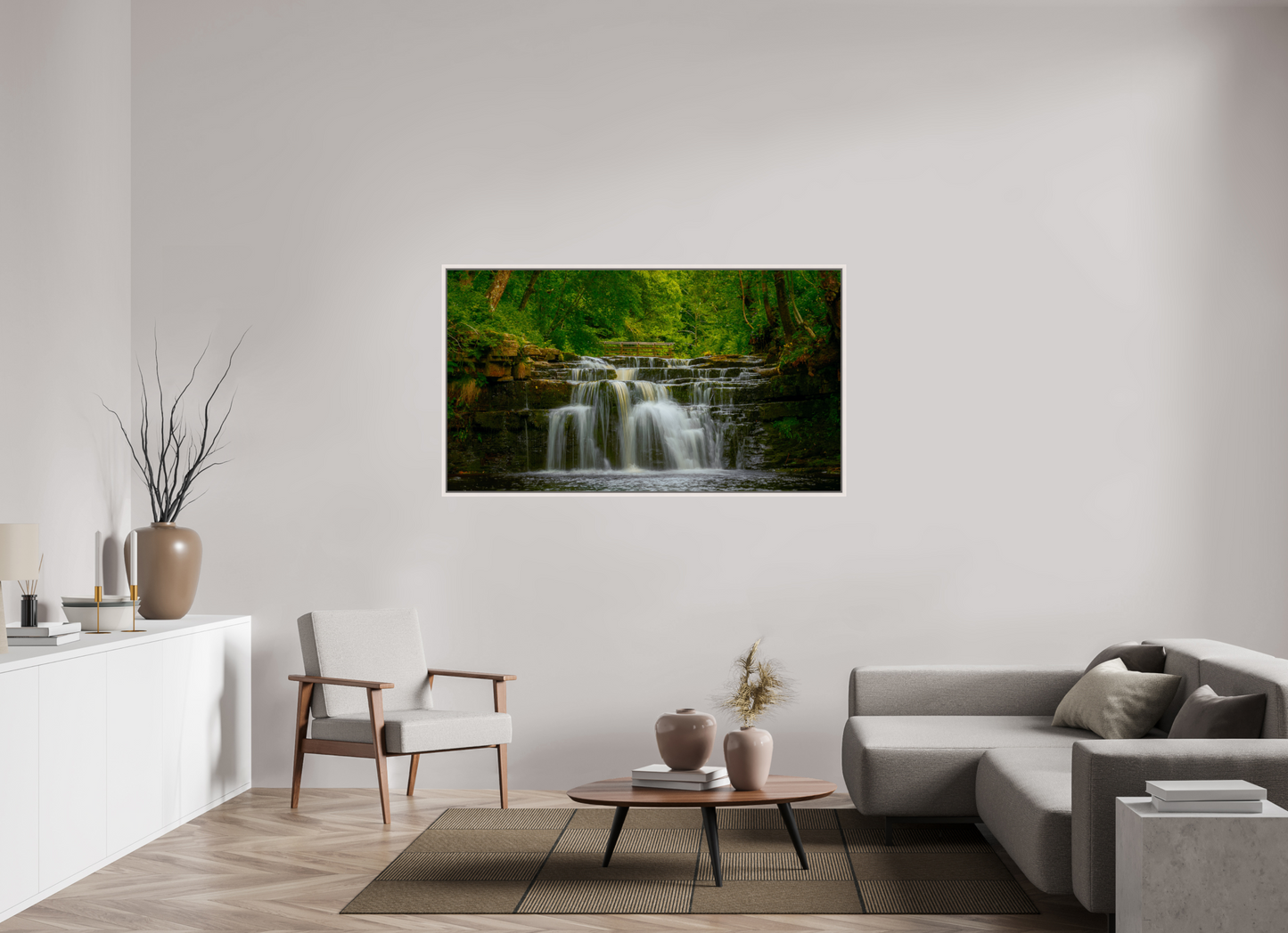 160 x 90 cm, White Frame Lower Ashgill Force