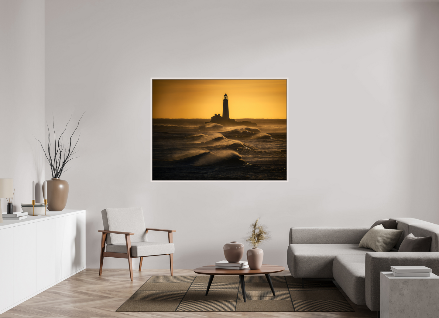 160 x 120 cm, White Frame St. Mary's January Morning