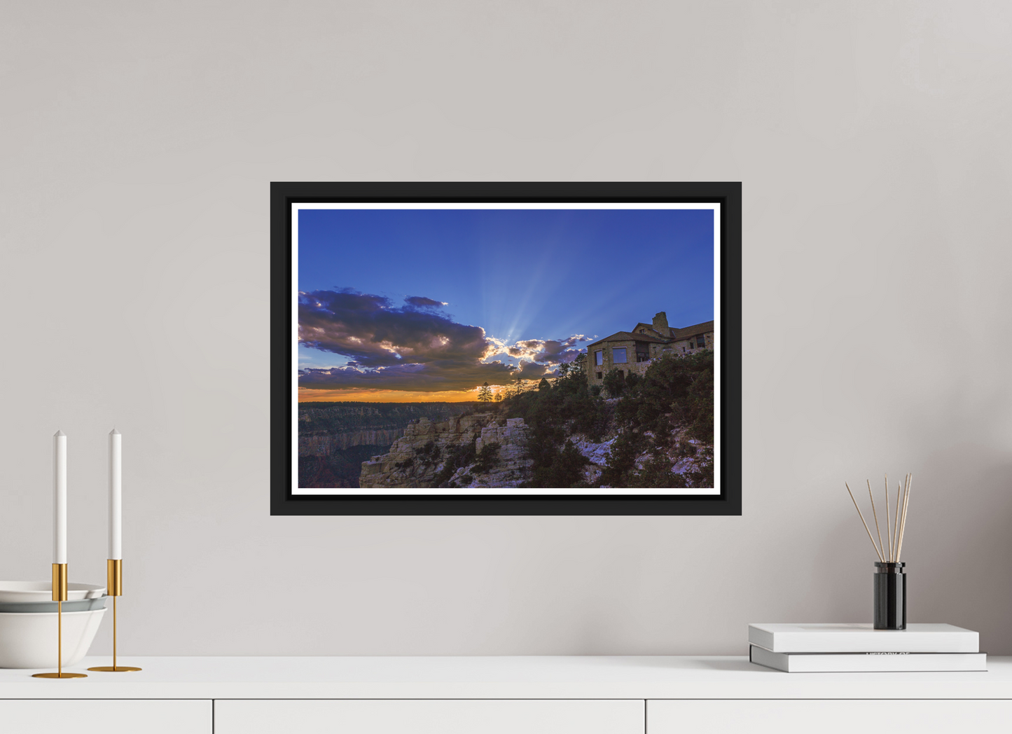 45 x 30 cm, Matt Black Frame North Rim Sunset 2015