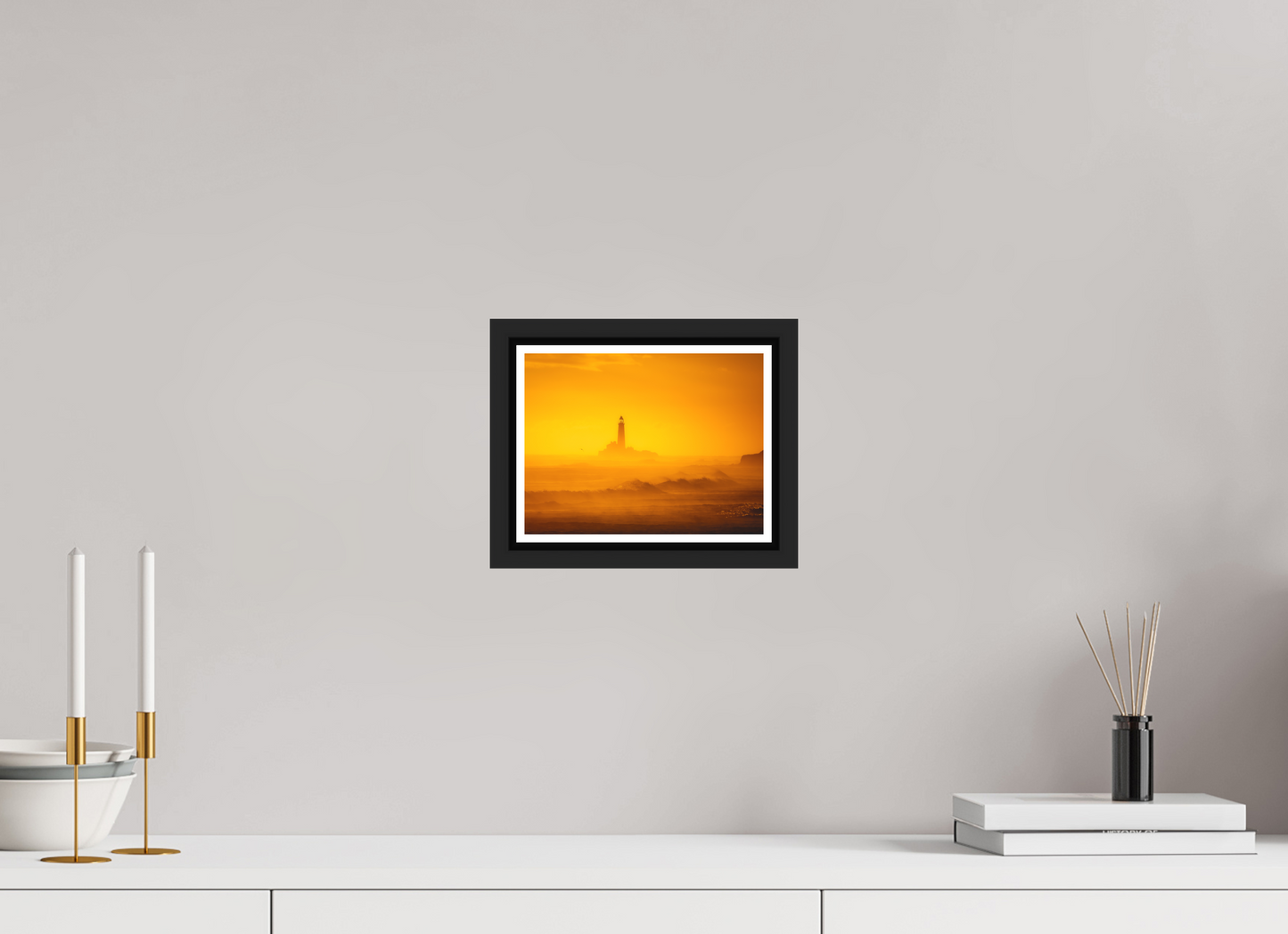 20 x 15 cm, Matt Black Frame St Mary's from Blyth