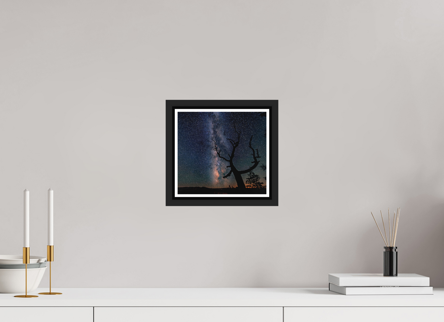 21.6 x 20 cm, Matt Black Frame Bryce Canyon Milky Way