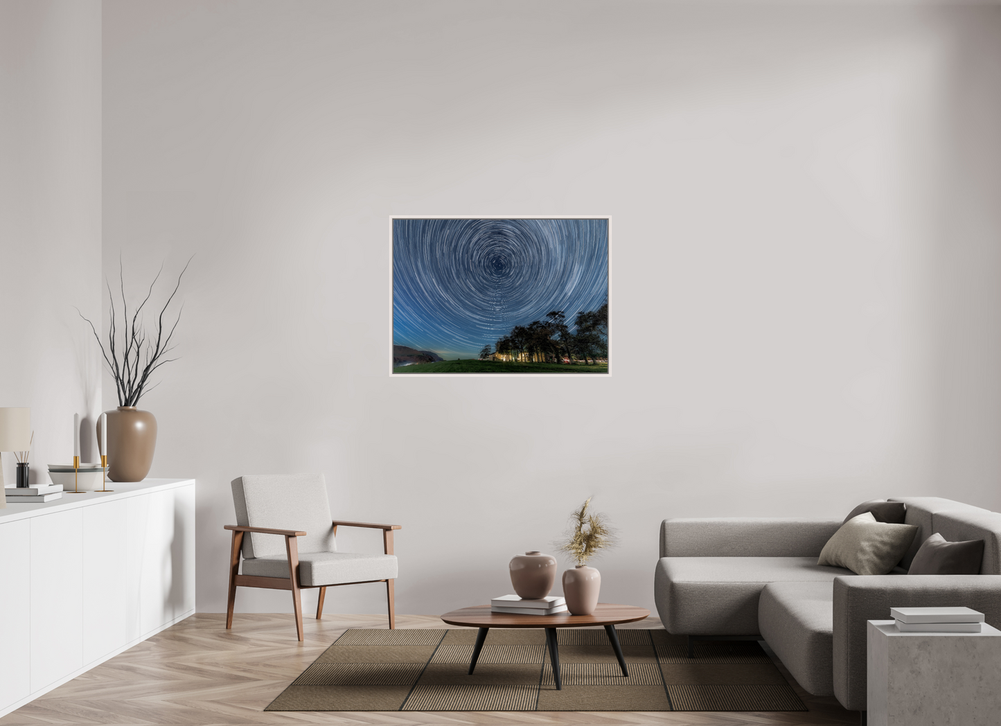 112 x 80 cm, White Frame Near Howe Star Trails