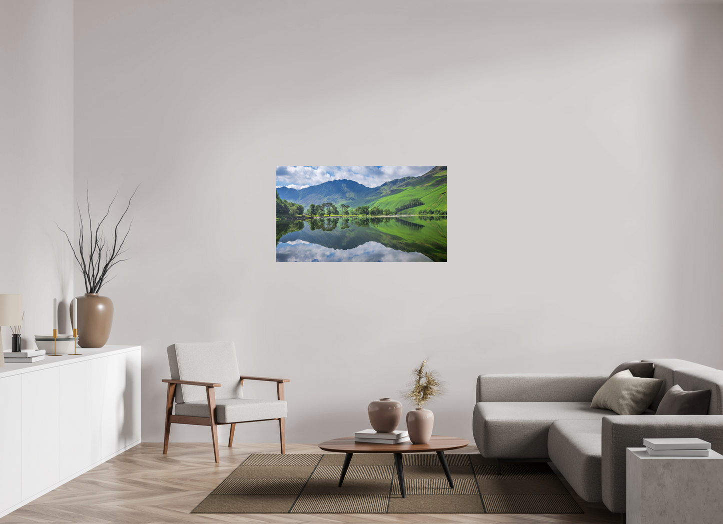 124.4 x 70 cm, Photo Print On Fuji Crystal DP II Buttermere Summer reflections