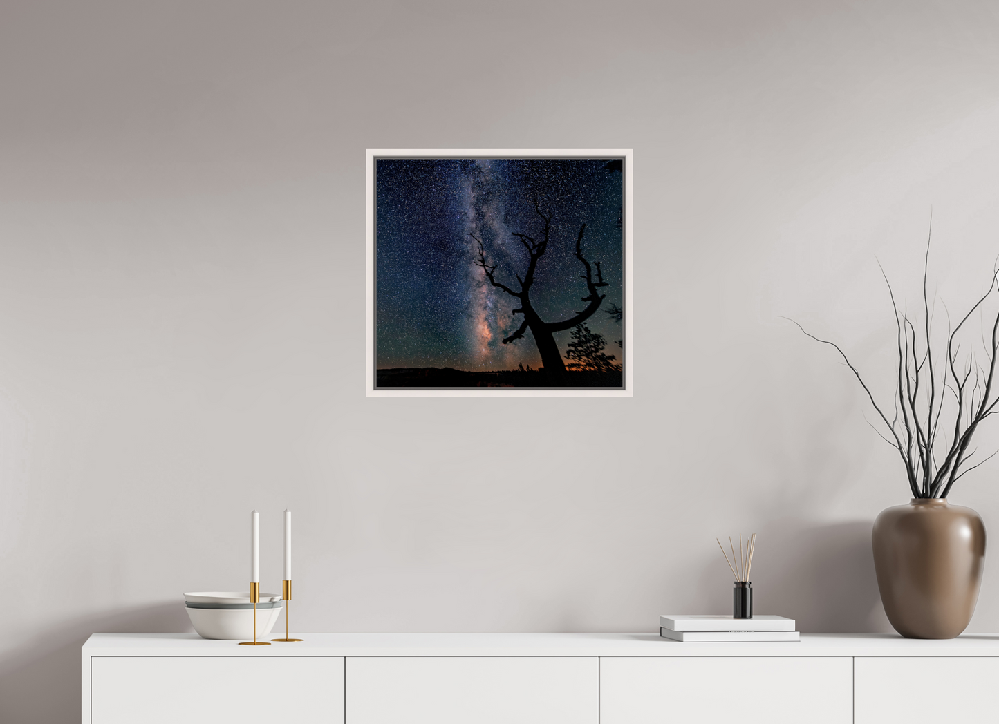 53.9 x 50 cm, White Frame Bryce Canyon Milky Way