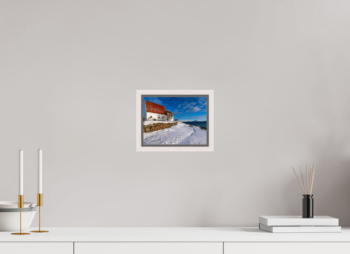 20 x 15 cm, White Frame Trondenes Church, Harstad