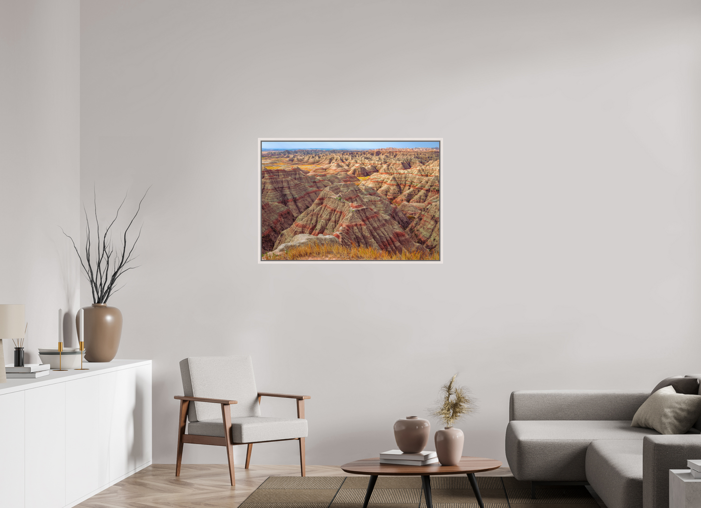 105 x 70 cm, White Frame Badlands National Park, South Dakota