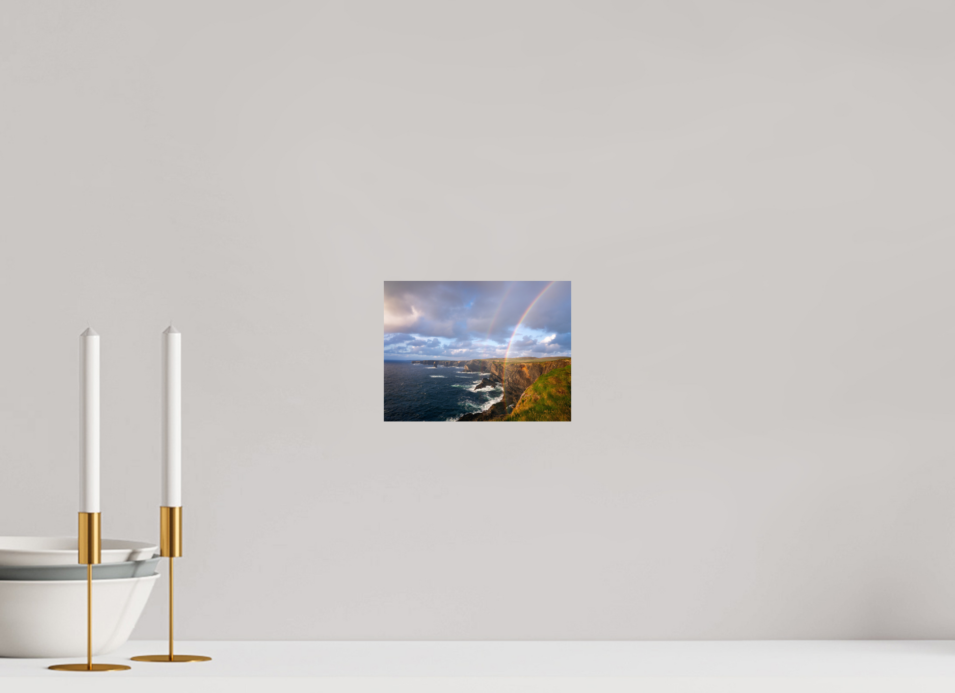 20 x 15 cm, Photo Print On Fuji Crystal DP II Kilkee Cliffs rainbow