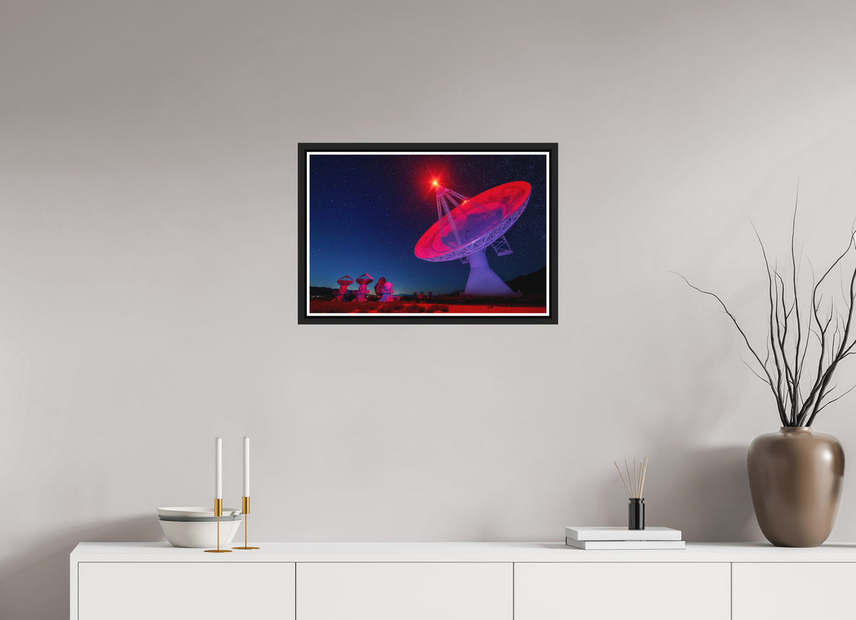 60 x 40 cm, Matt Black Frame Owens Valley Radio Telescope