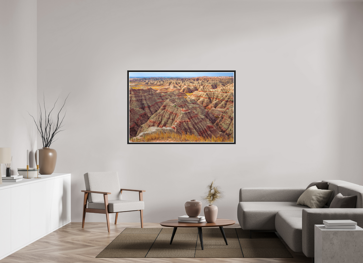 150 x 100 cm, Matt Black Frame Badlands National Park, South Dakota