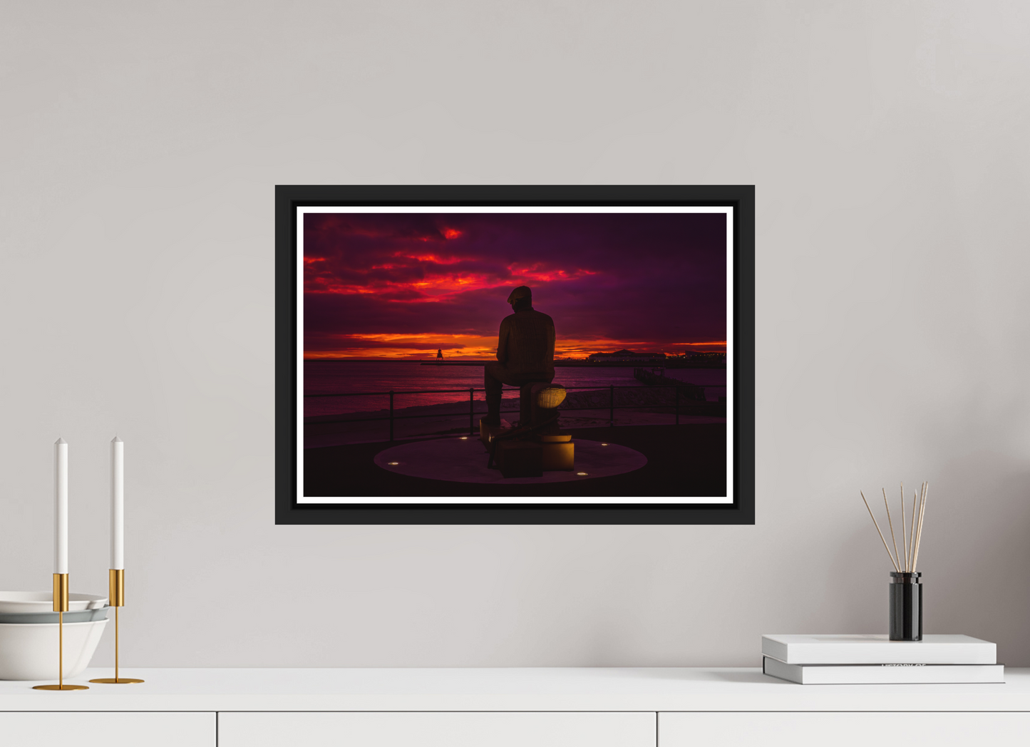 45 x 30 cm, Matt Black Frame Dawn at Fiddler's Green