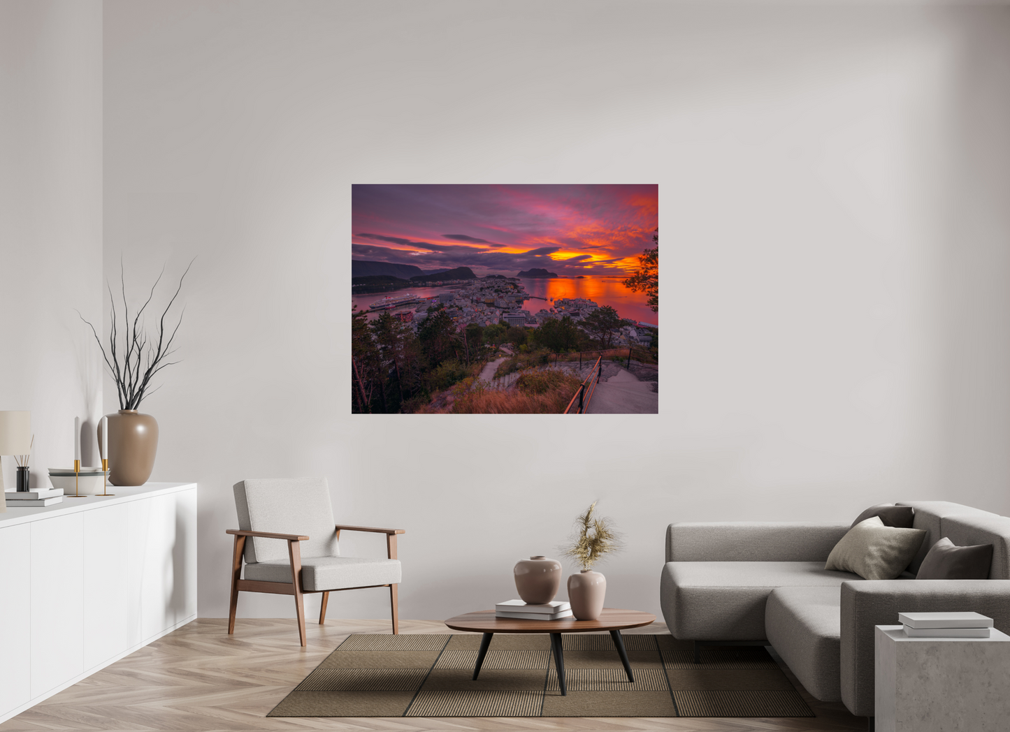 160 x 120 cm, Photo Print On Fuji Crystal DP II Alesund Sunset. Balmoral