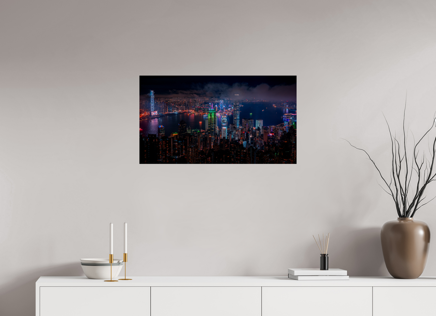 80 x 45 cm, Photo Print On Fuji Crystal DP II Hong Kong Skyline from Victoria Peak