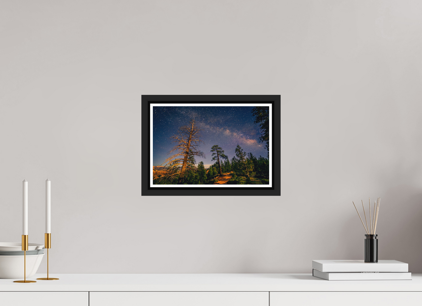 30 x 20 cm, Matt Black Frame Bryce Canyon at Night