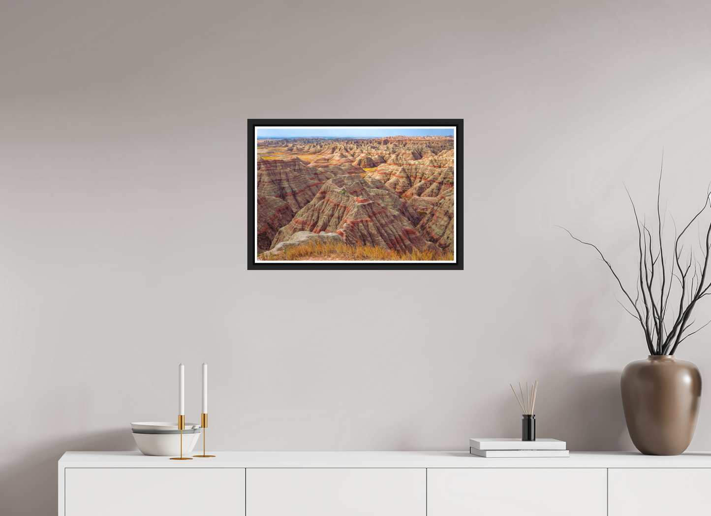 60 x 40 cm, Matt Black Frame Badlands National Park, South Dakota
