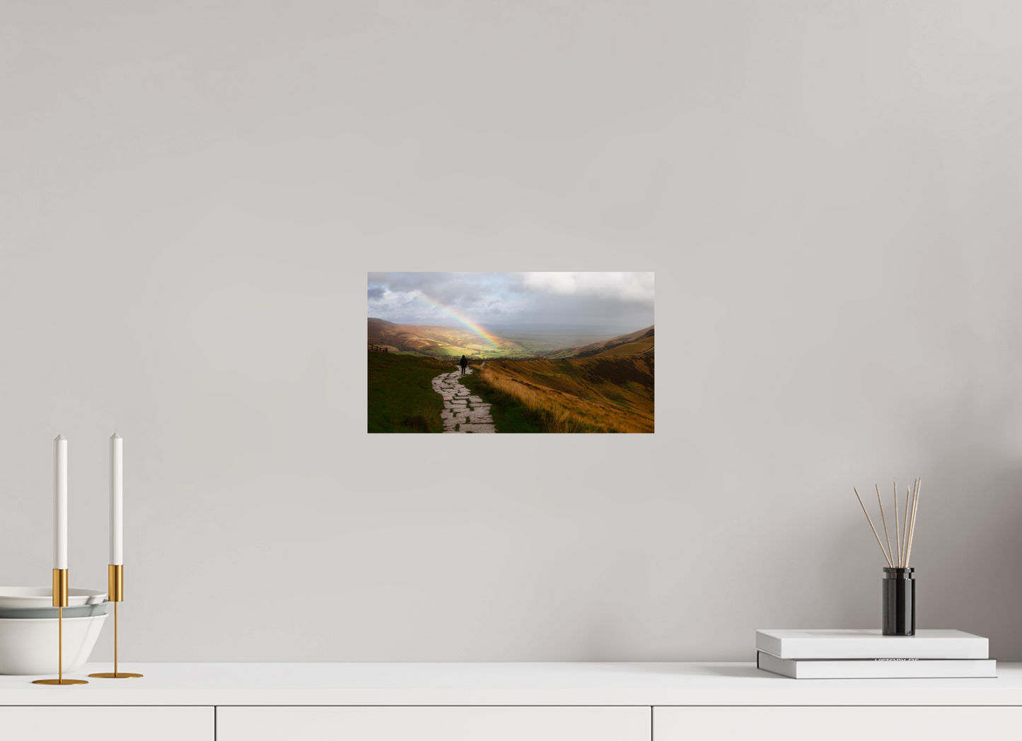 32 x 18 cm, Photo Print On Fuji Crystal DP II Rainbow above Castleton