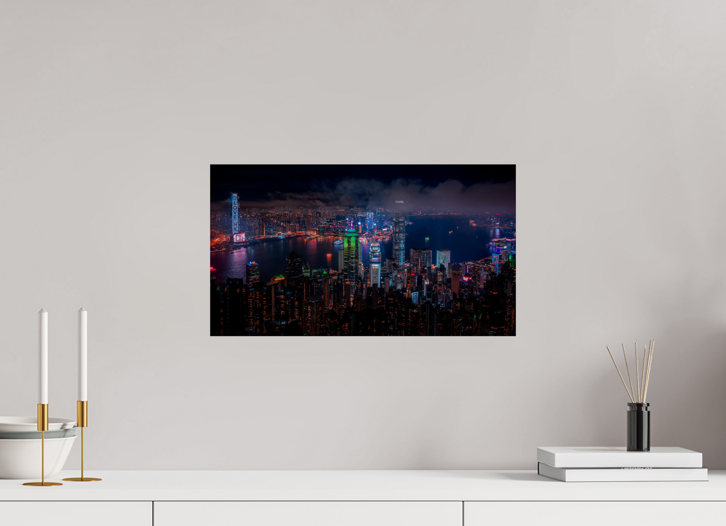 48 x 27 cm, Photo Print On Fuji Crystal DP II Hong Kong Skyline from Victoria Peak