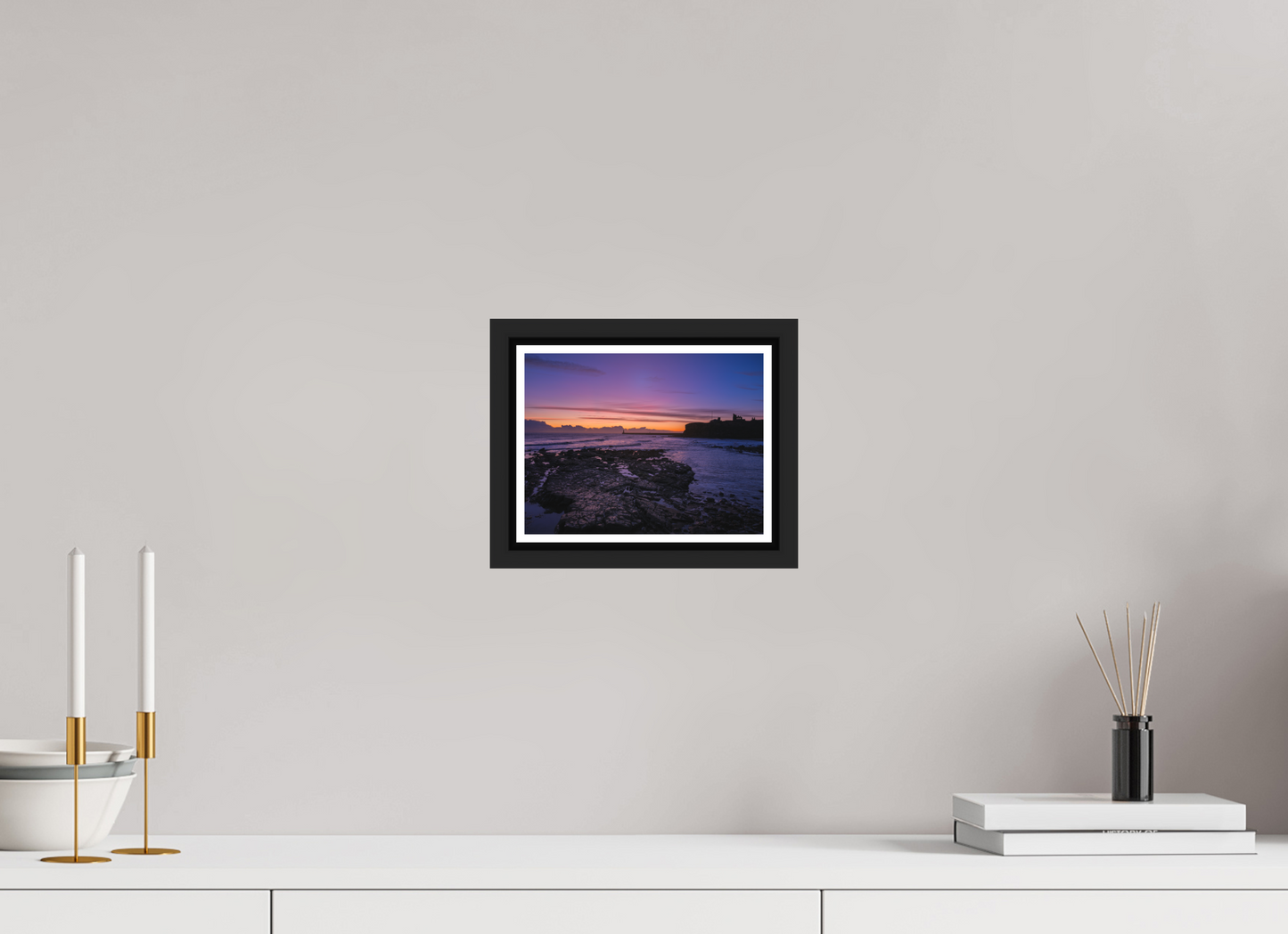 20 x 15 cm, Matt Black Frame Dawn on 21st November 25 Tynemouth