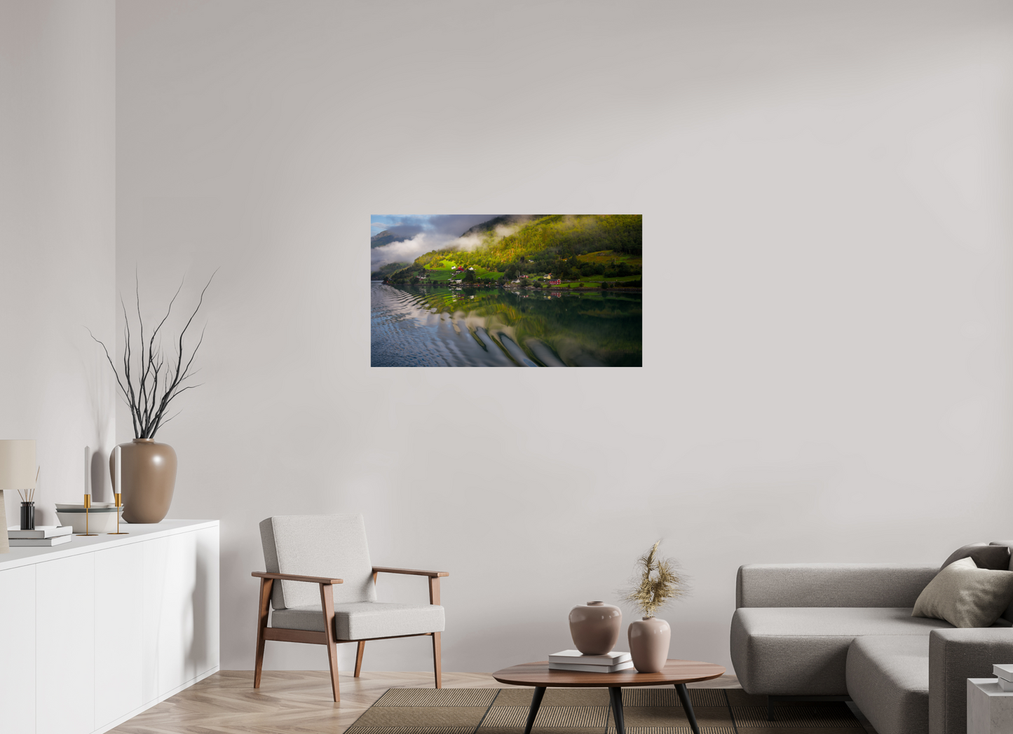 112 x 63 cm, Photo Print On Fuji Crystal DP II Lustrafjord morning