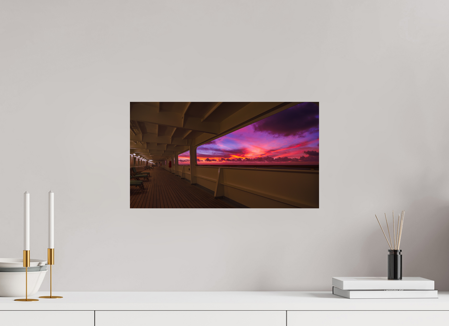 48 x 27 cm, Photo Print On Fuji Crystal DP II Sunset leaving Ponta Delgada