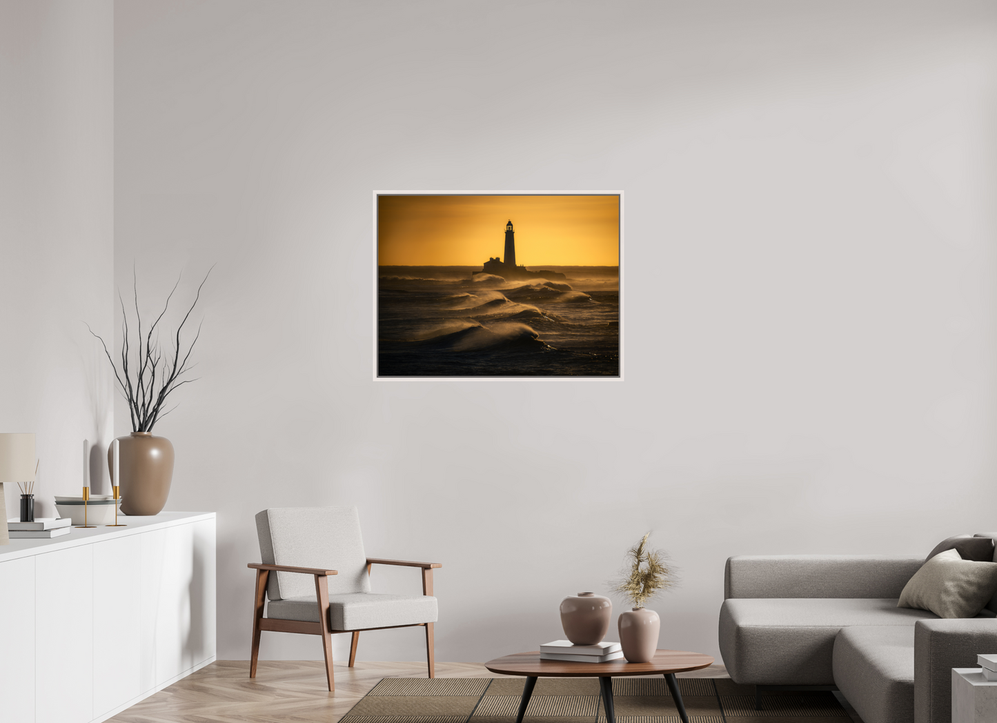 100 x 75 cm, White Frame St. Mary's January Morning