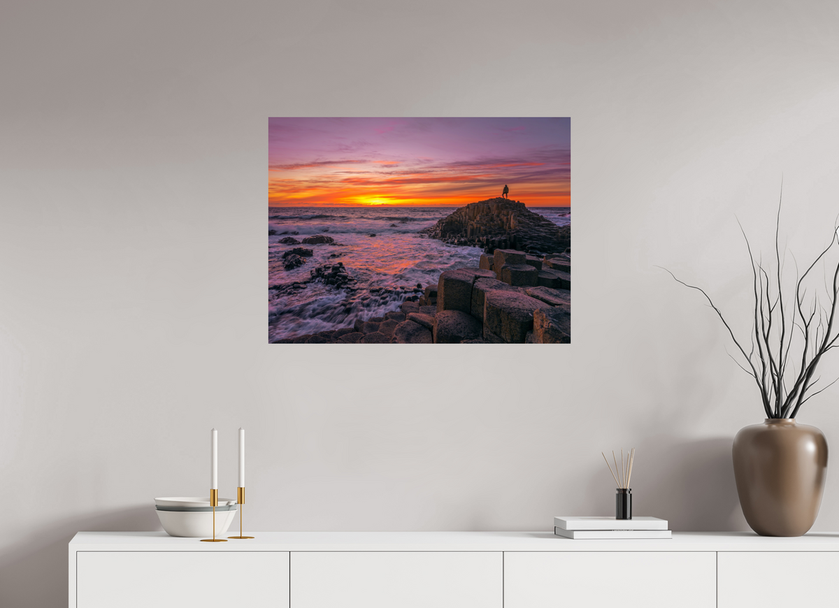 80 x 60 cm, Photo Print On Fuji Crystal DP II Sunset at the Giants Causeway