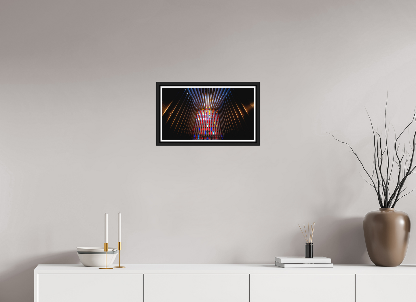 48 x 27 cm, Matt Black Frame Kirkelandet Church