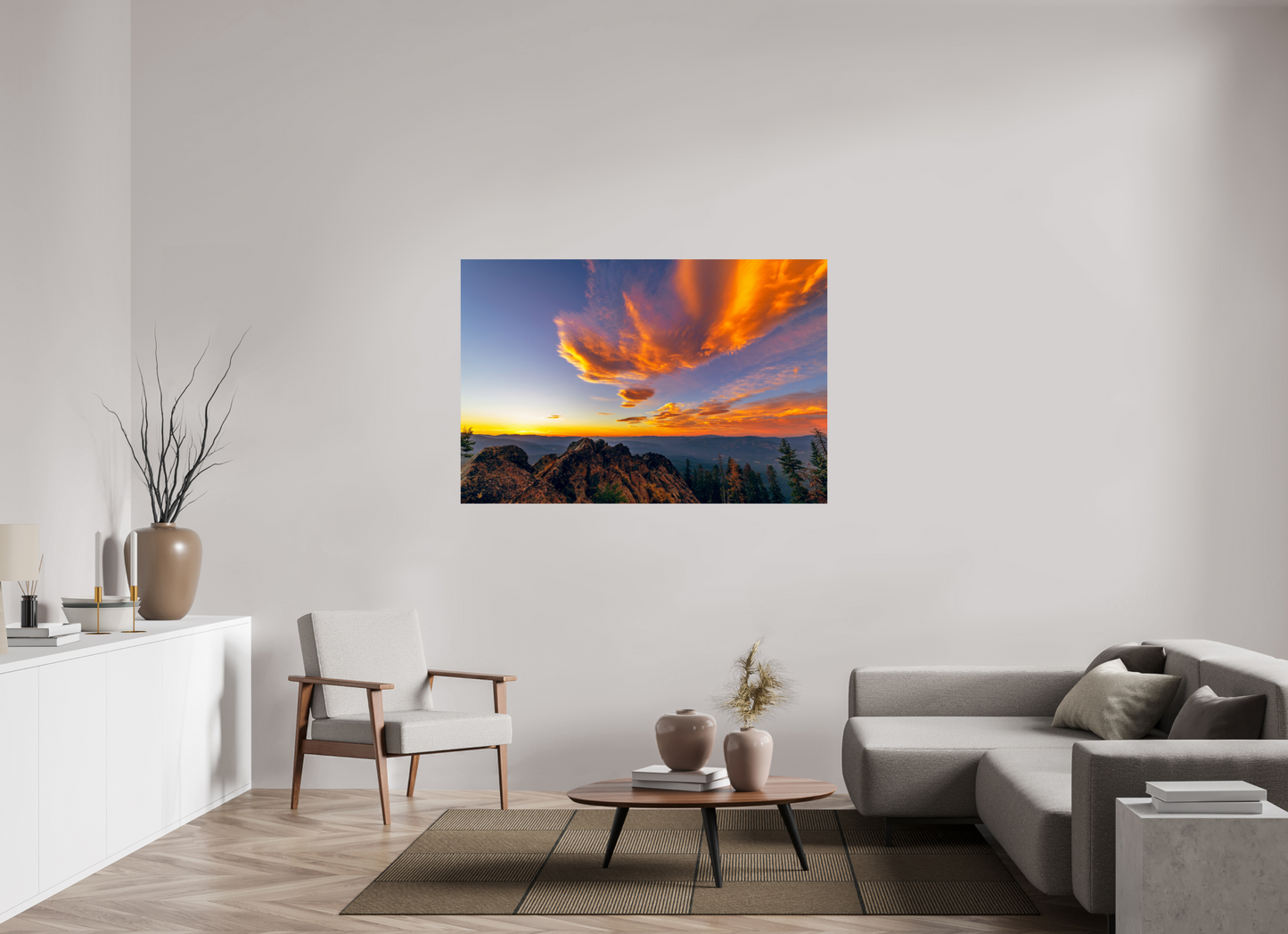 150 x 100 cm, Photo Print On Fuji Crystal DP II Mills Peak Sunset
