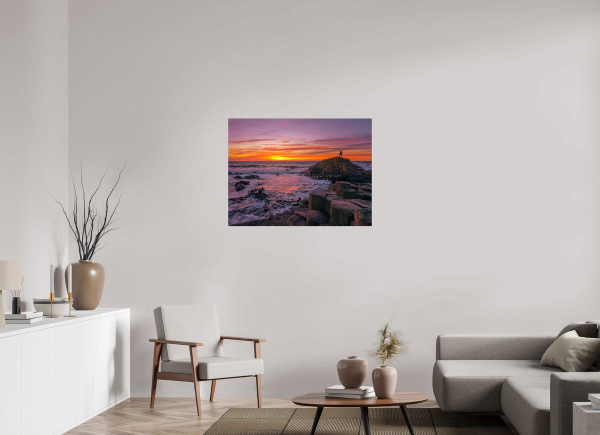 100 x 75 cm, Photo Print On Fuji Crystal DP II Sunset at the Giants Causeway