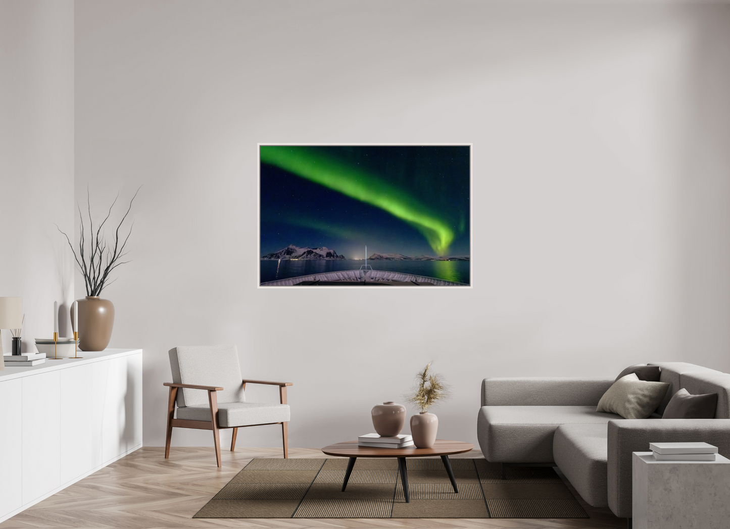 150 x 100 cm, White Frame Balmoral Aurora 24th Feb 26