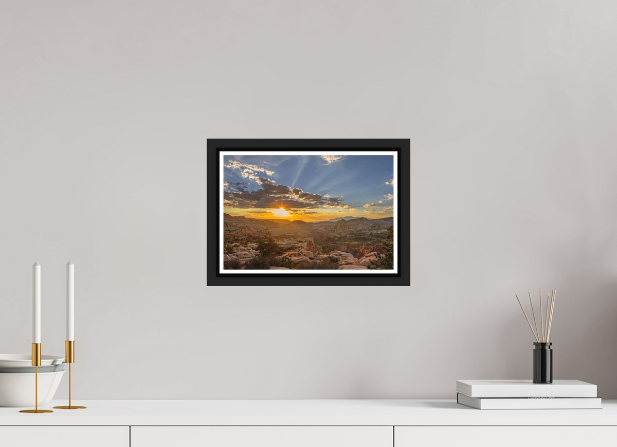 30 x 20 cm, Matt Black Frame Capitol reef Sunrise