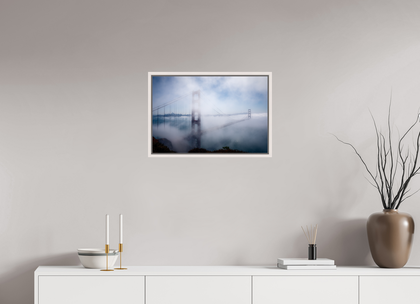 60 x 40 cm, White Frame Golden Gate, Summer 2017