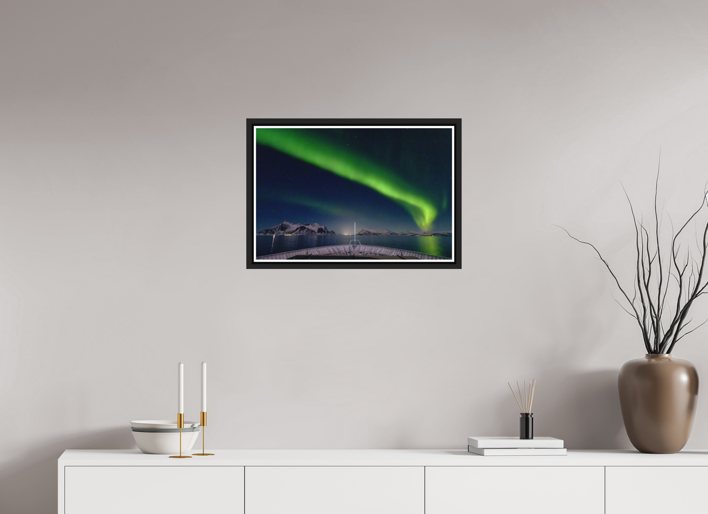 60 x 40 cm, Matt Black Frame Balmoral Aurora 24th Feb 26