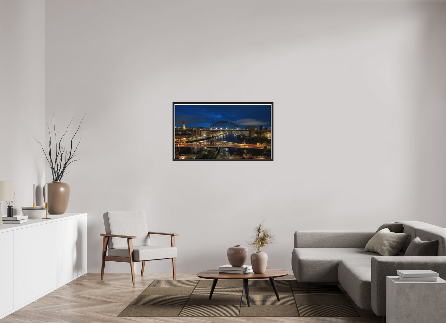 112 x 63 cm, Matt Black Frame New Year 2025