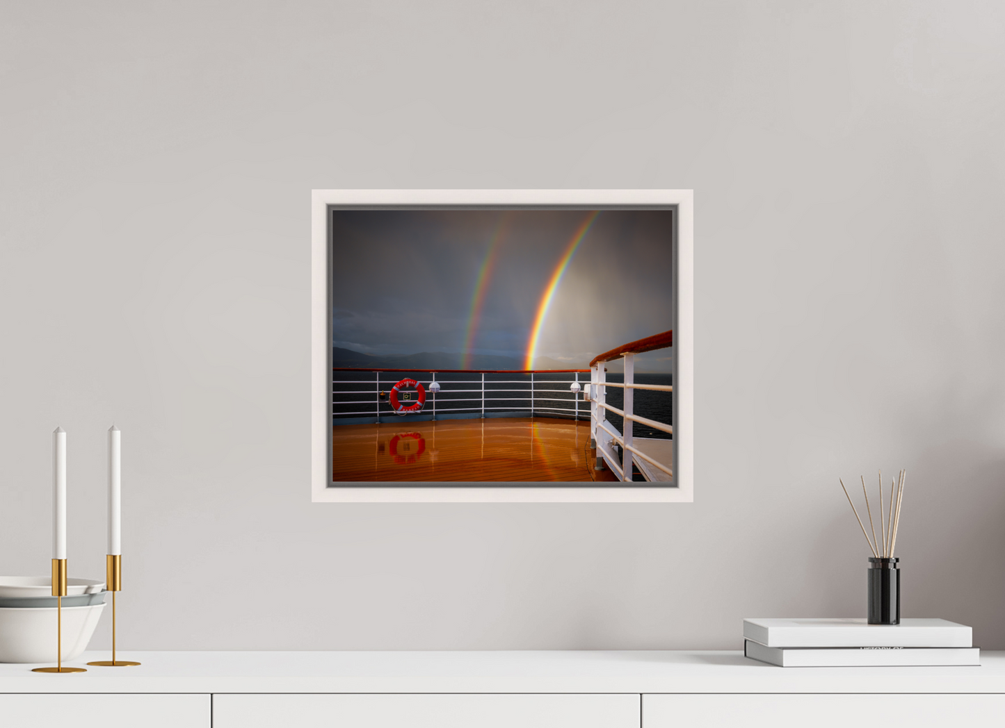 37.5 x 30 cm, White Frame Balmoral Rainbow