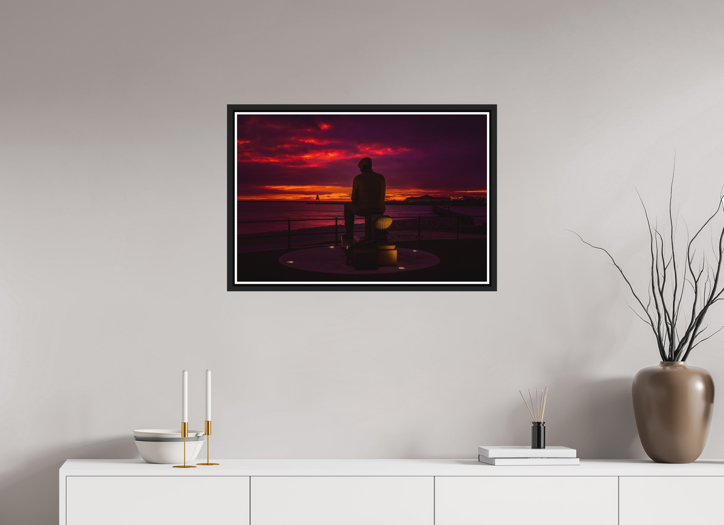 75 x 50 cm, Matt Black Frame Dawn at Fiddler's Green